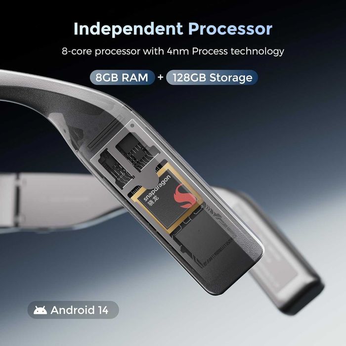 inmo AIR3 Smart AR Glasses, 1080P Micro-OLED Display, 36° FOV, 150" Virtual Screen, Built-in Processor,