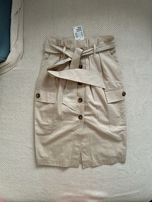 NOWA spódnica z guzikami i wiązaniem H&M 36