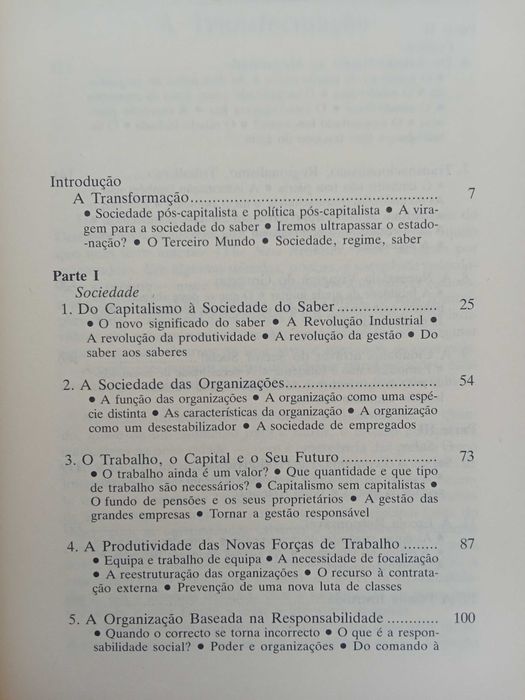 Sociedade pós-capitalista - Peter F. Drucker