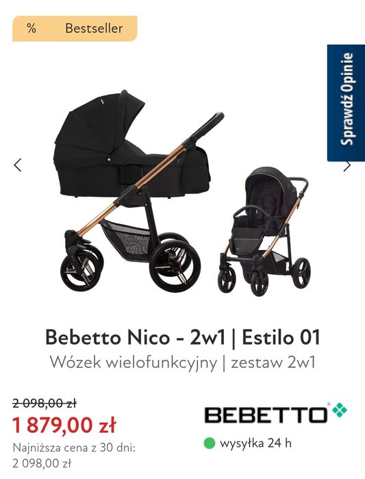 Wózek 2w1 Bebetto Nico  estilo