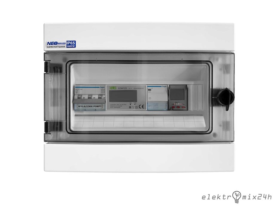 Rozdzielnica hermetyczna do zabezpieczenia pompy ciepła z licznikiem