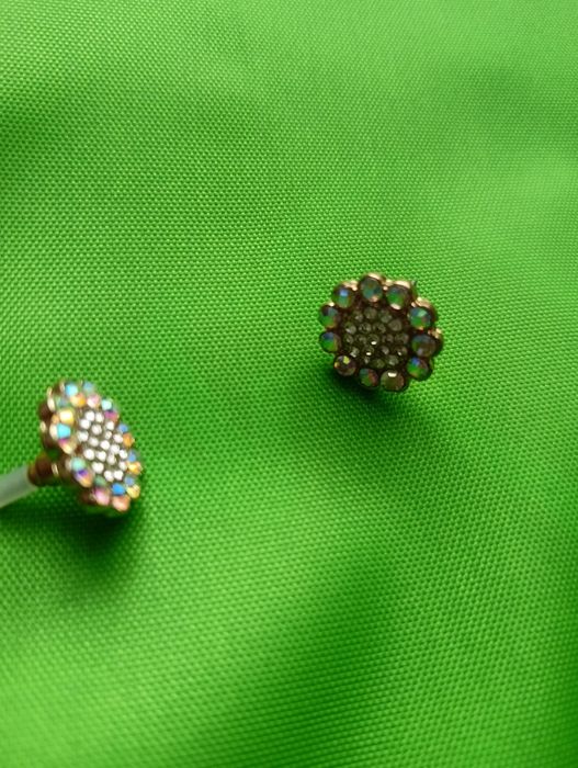 Kolczyki sztyfty srebrno- opalizujące