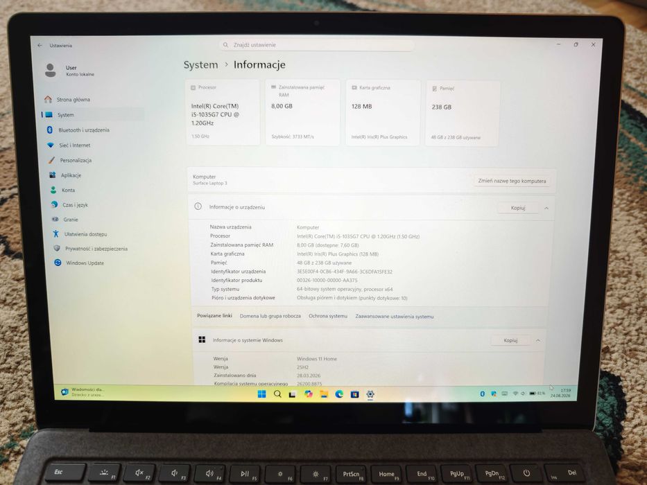 Microsoft Sufrace Laptop 3