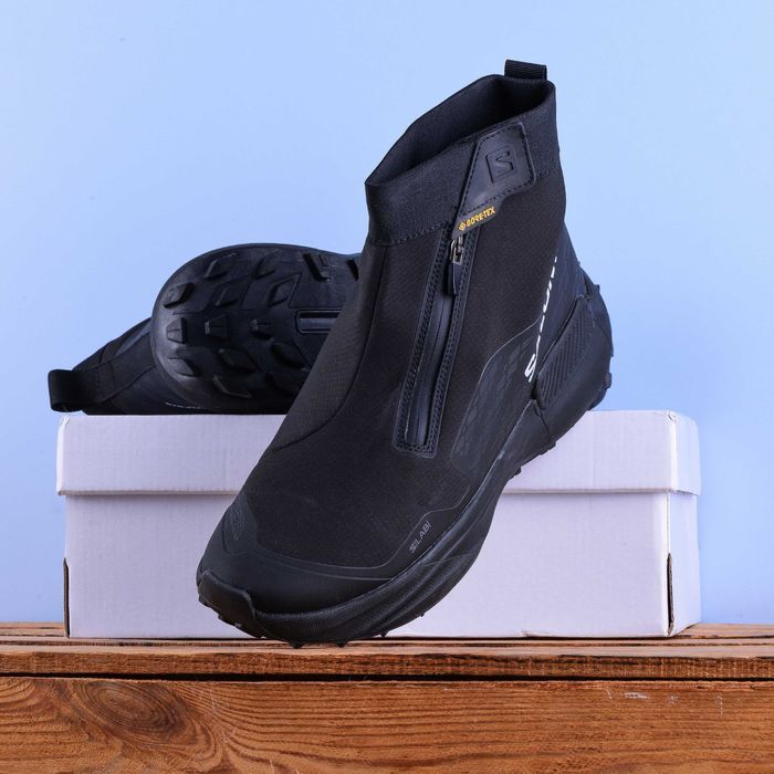 (2196) Акція! Зимові Кросівки черевики Salomon чорні з хутром (41-45)