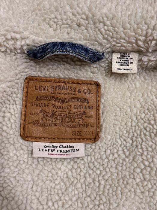 Levi’s Sherpa Trucker Jacket чоловіча джинсова куртка шерпа розмір xxl
