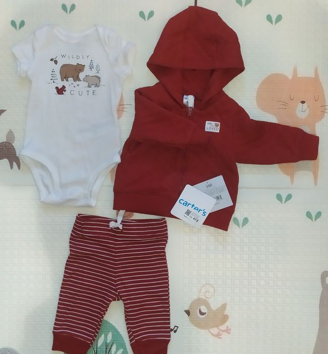 Комплект Carter's 3 шт. кардиган боди брюки/штаны,р.62-68 (3-5 мес)