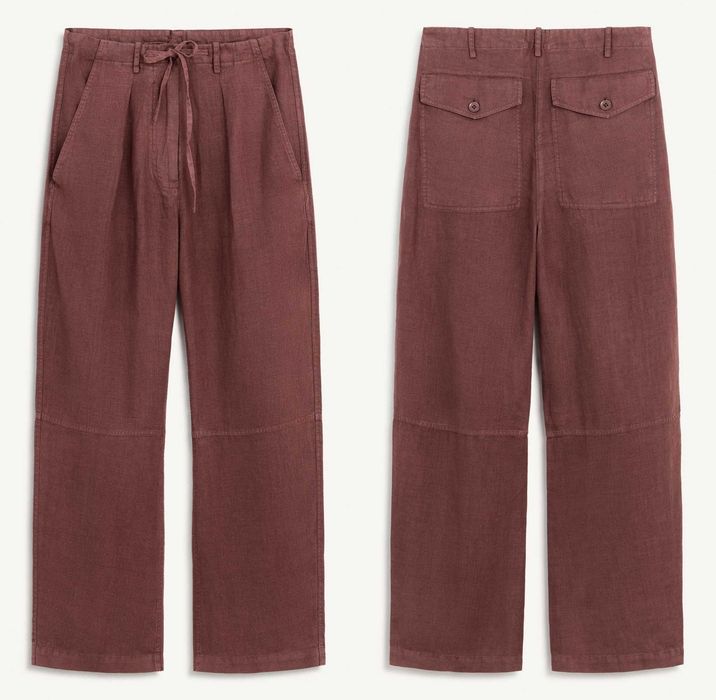 Nowe spodnie lniane Zara SRPLS PJM PNT rozmiar XS ciemny ceglasty