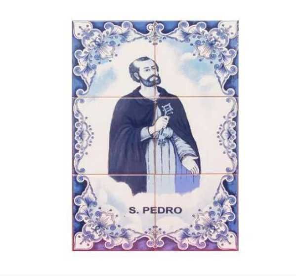 Azulejos Imagem de São Pedro Chave Gravura Moldura Painéis religiosos