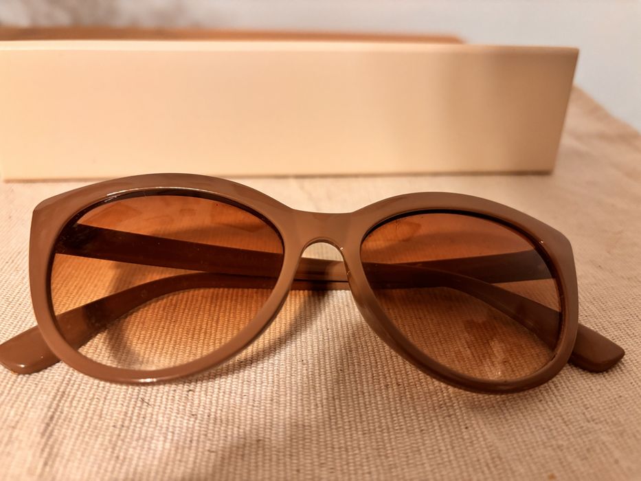 Okulary przeciwsloneczne brązowe beżowe