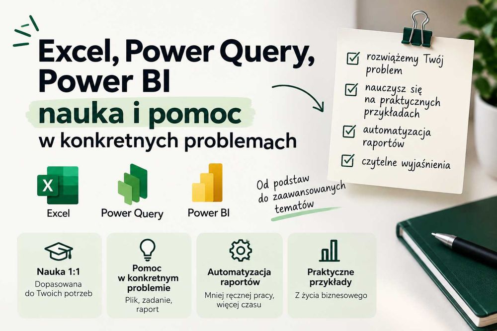 Analiza Danych (Excel / Power BI) - nauka i pomoc przy konkretnych problemach