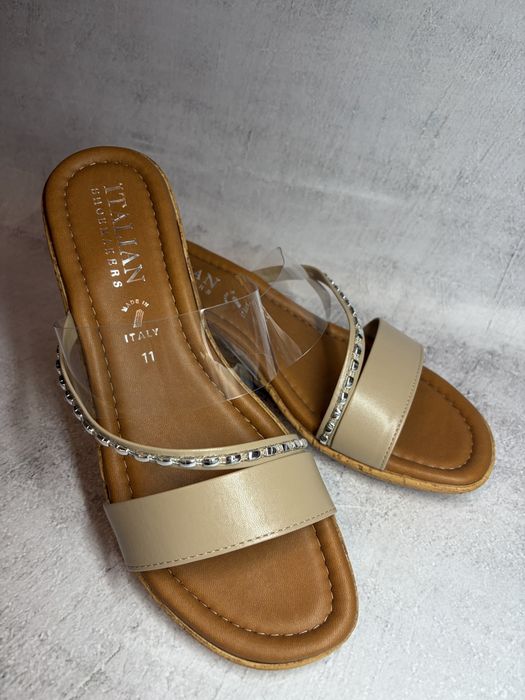Eleganckie klapki na Koturnie Italian Shoemakers rozmiar 42