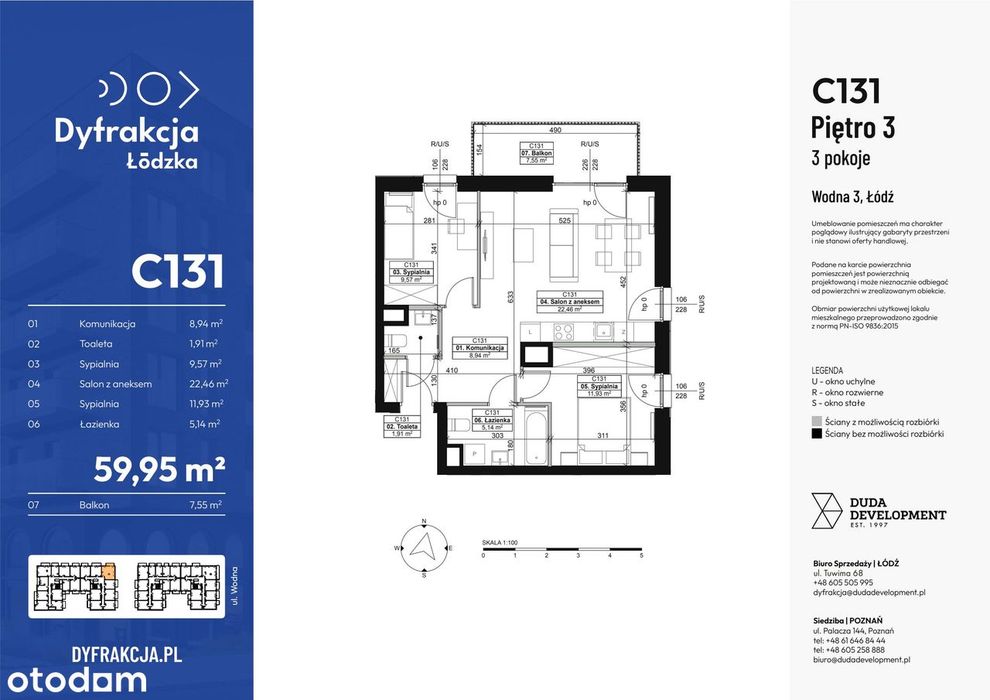 3-pokojowe mieszkanie 59 m² + balkon Bez Prowizji - Widok 2