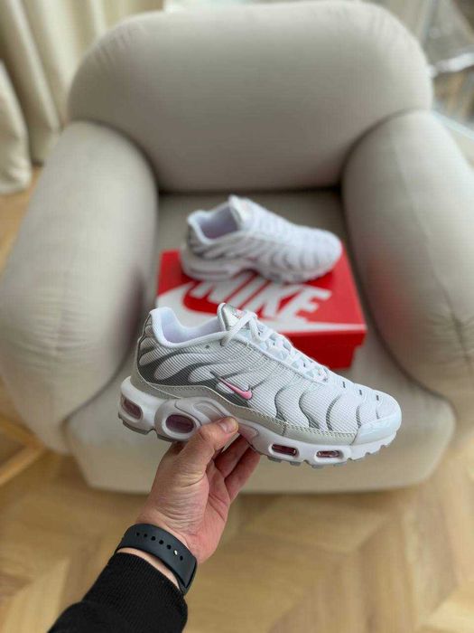 Женские кроссовки Nike Air Max Plus TN White Grey Pink 36-41 Хит! Топ
