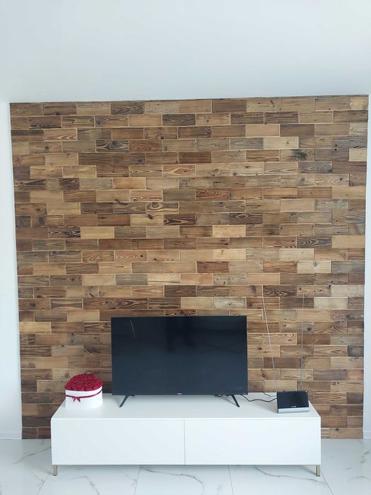 Stara deska-Panele ścienne "cegiełka" z zaokrągloną krawędzią -