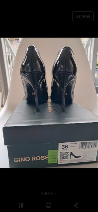 Szpilki Gino Rossi lakierowana skóra naturalna