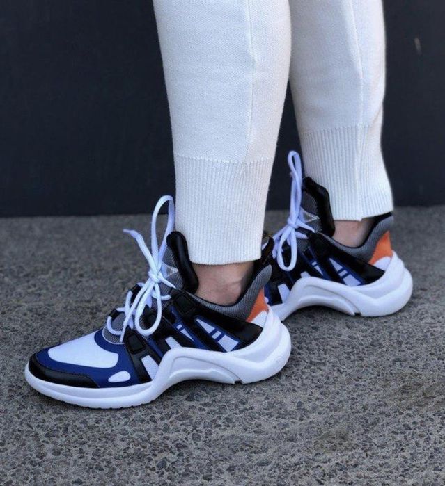 Оригинал.фирменные, кожаные кроссовки louis vuitton archlight blue