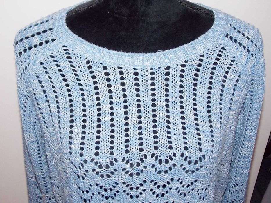 Sweter ICHI L jak nowy niebieski pleciony