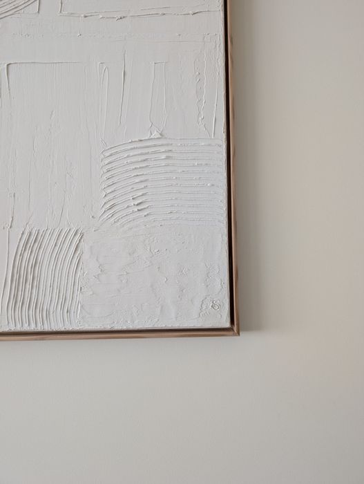 Quadro Abstrato Texturizado 100x70cm | Peça Única c/ Moldura Madeira