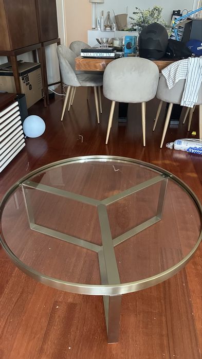 Centro de mesa dourado como novo