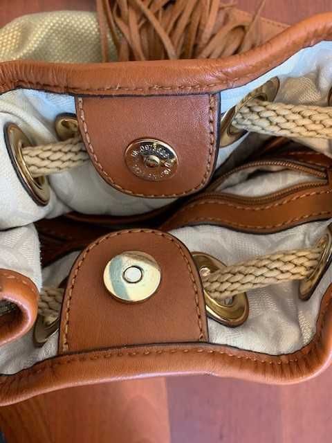 Złoty, płócienny worek, Michael Kors