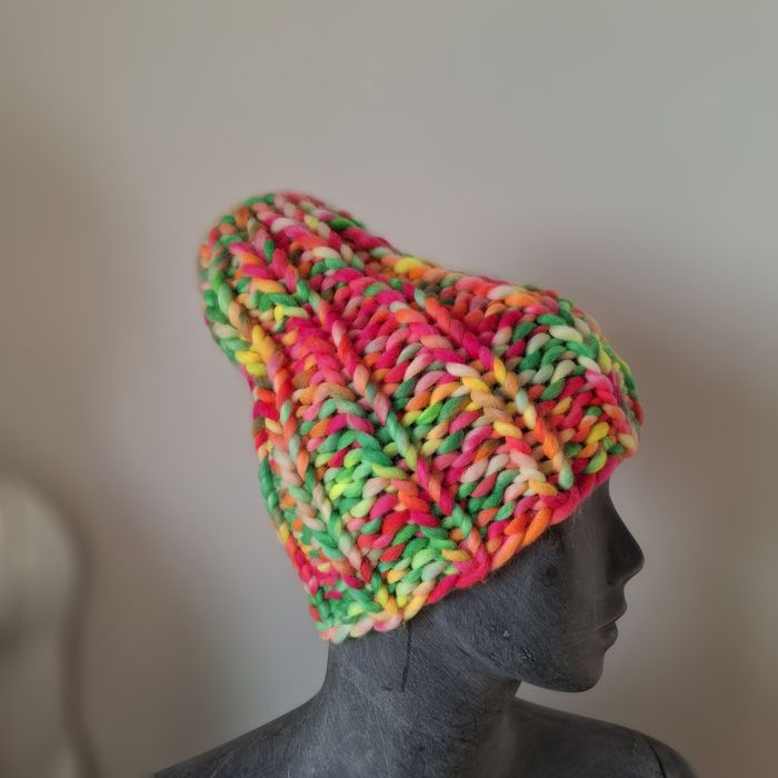 czapka handmade wełna merino