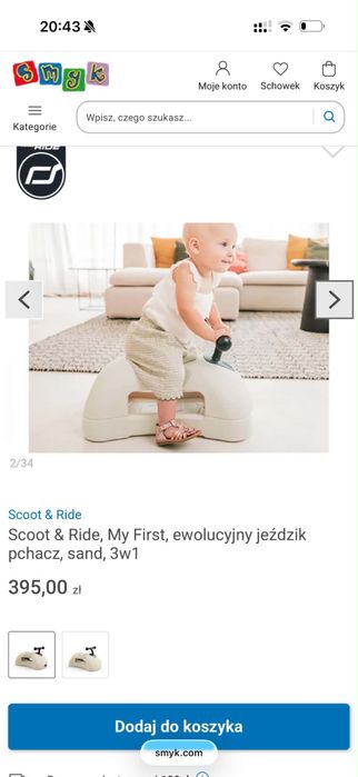 My First  SCOOTandRIDE, pchacz, jeździk  NOWY