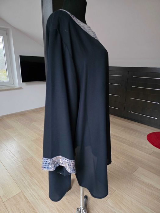 Elegancka tunika oversize z cekinami – stan bardzo dobry