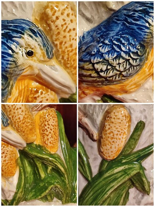 Kolekcjonerski dzbanek ceramiczny zimorodki