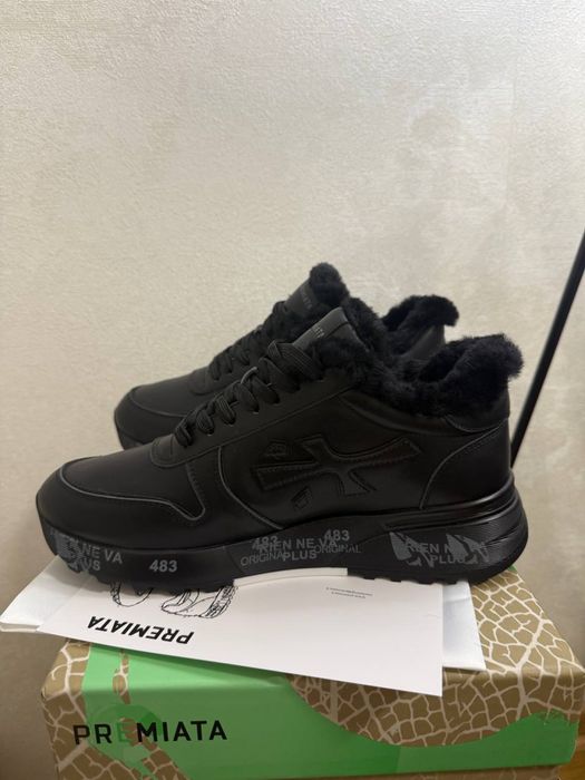 Зимові Шкіряні кросівки Premiata хутро зимние кросовки
