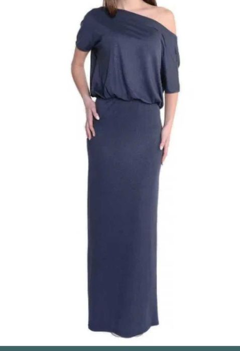 vestido comprido de algodao, com bolsos novo