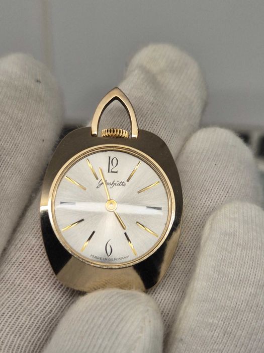 Rzadki unikalny zegarek naszyjnik *Glashutte*