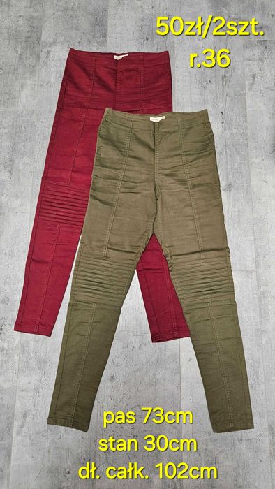 Jegginsy damskie z wysokim stanem - r. S / 36 | 2 szt.