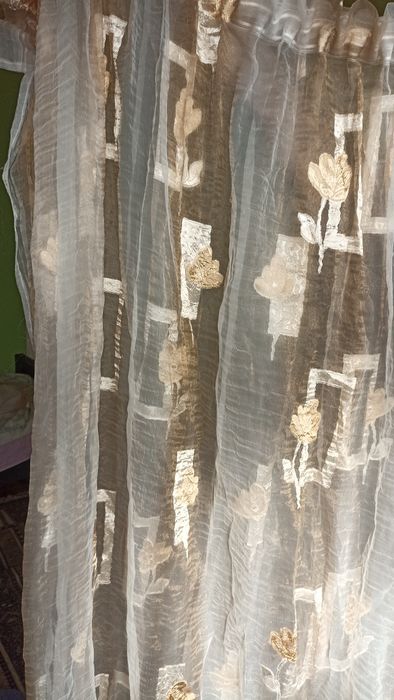 Firanka złoto brązowa