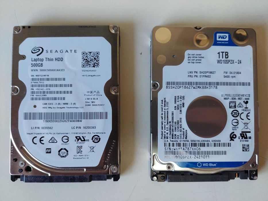 Discos Rígidos HDD SATA 2.5”– 500GB e 1TB