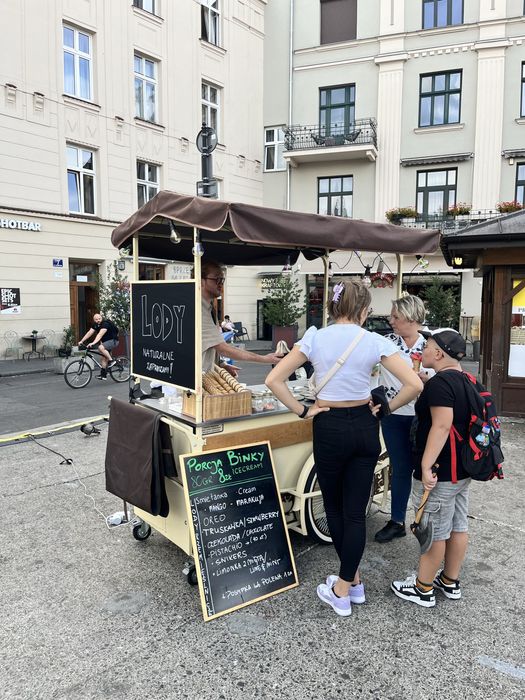 Riksza lodowa  + miejsce,wozek gastronomiczny lody HARDICE faktura vat