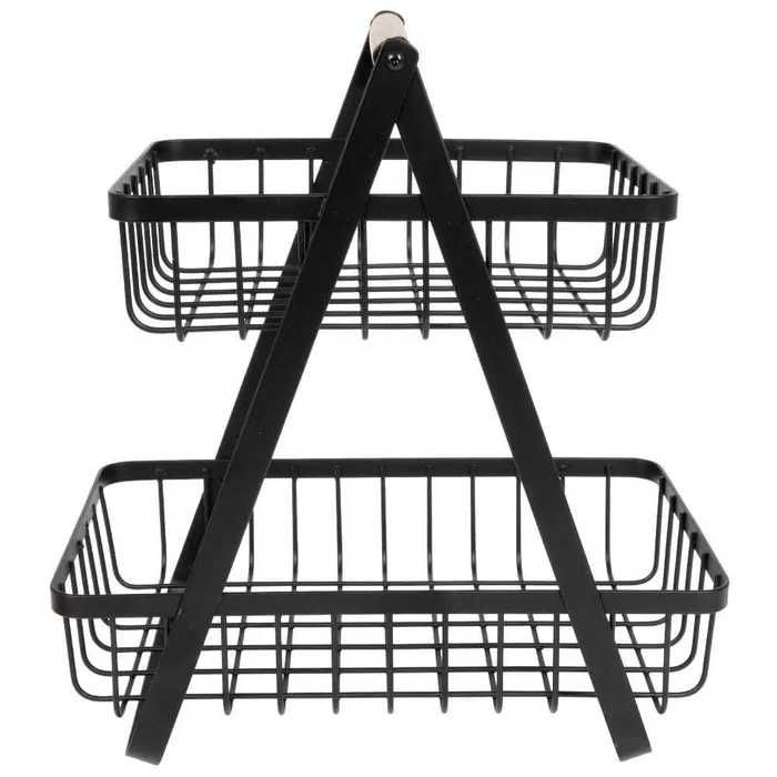 KOSZ NA OWOCE Piętrowy 2-Poziomowy Koszyk Metalowy Loft Organizer
