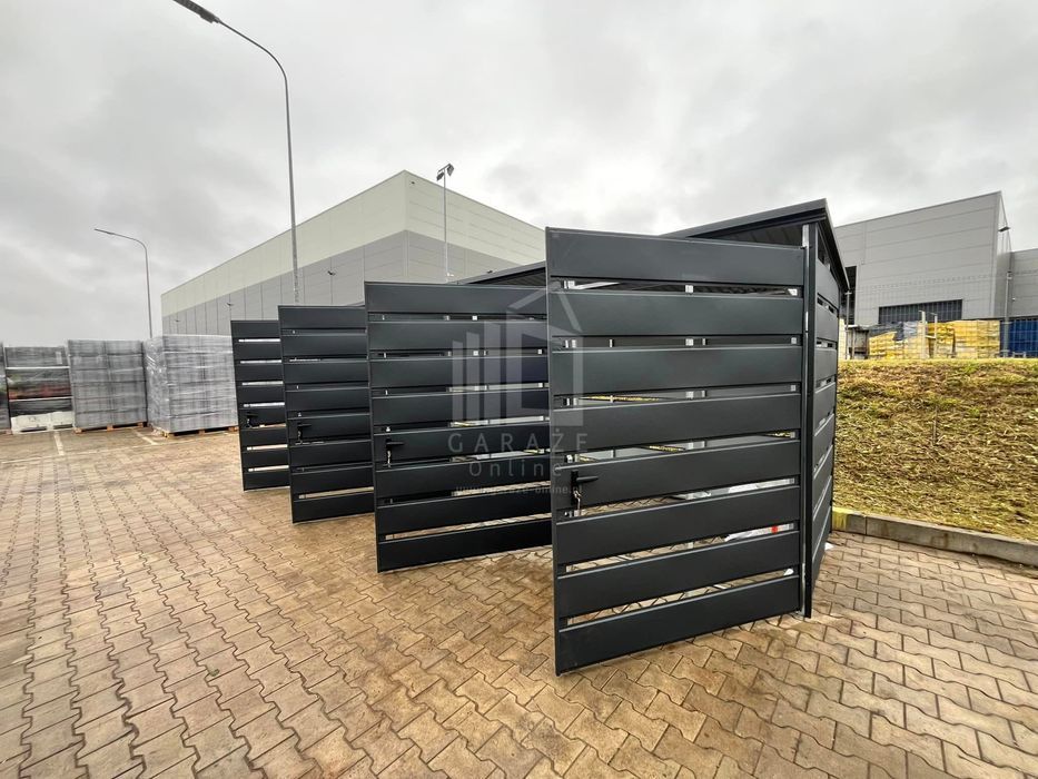 Wiata Śmietnikowa 6X1,5M  Antracyt - 4X Box Id721