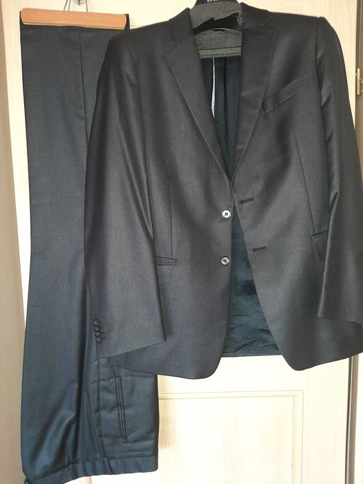 Garnitur męski, grafitowy, stalowy