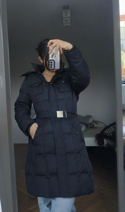 Płaszcz naturalne pierze 100% feather coat winter jacket 40