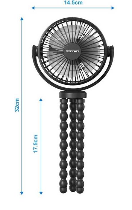 Mini ventilador ventoinha recarregável USB com tripé e power bank NOVO