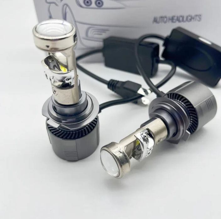 Светодиодные LED линзы H7, H4 Mini bi Led 72W / 5000K