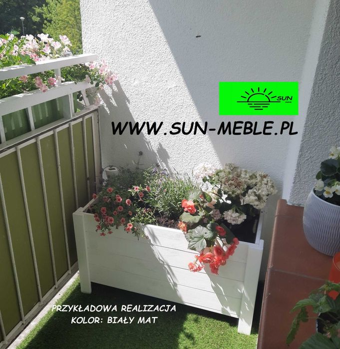 Donica drewniana 90x40x40 IMPREGNOWANA-KOLORY "" sun-meble.pl ""