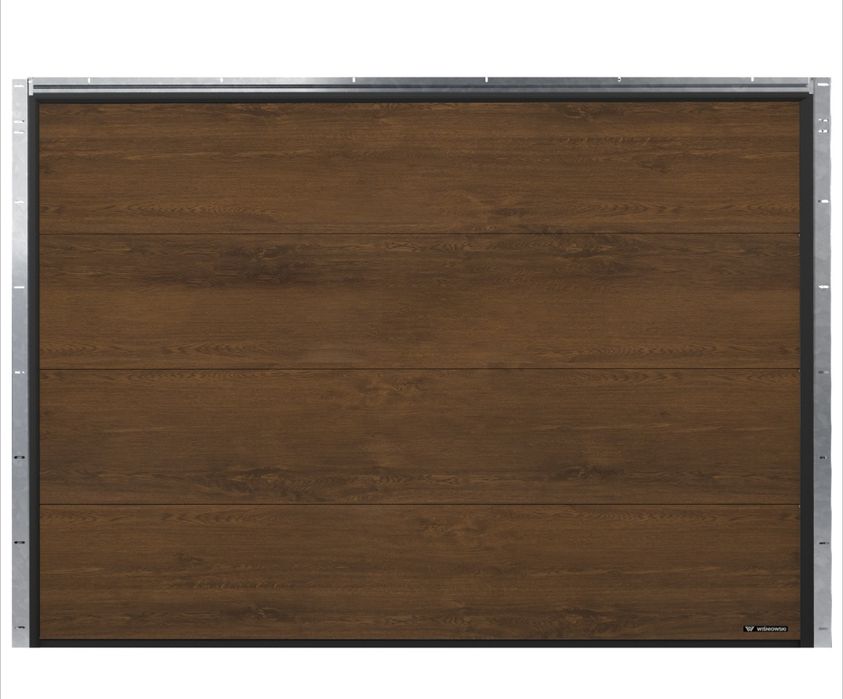 KR HAUS Brama garażowa segmentowa z napędem Nobla Orzech 2500x2125 mm Wiśniowski NOWA