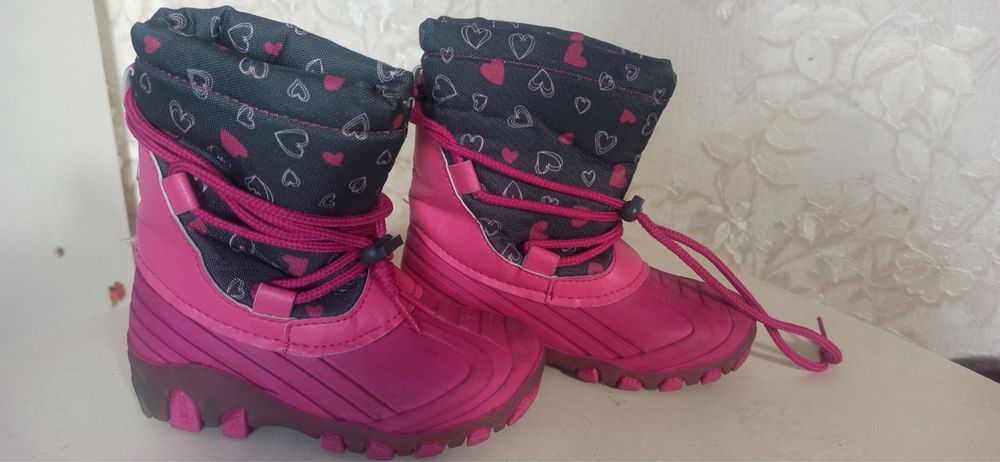 Рожеві чоботи дутіки сапожки сапоги хутро xara h&m next