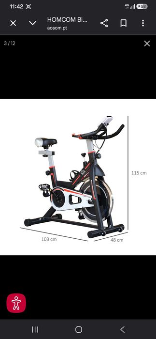 Bicicleta de spinning semi-profissional