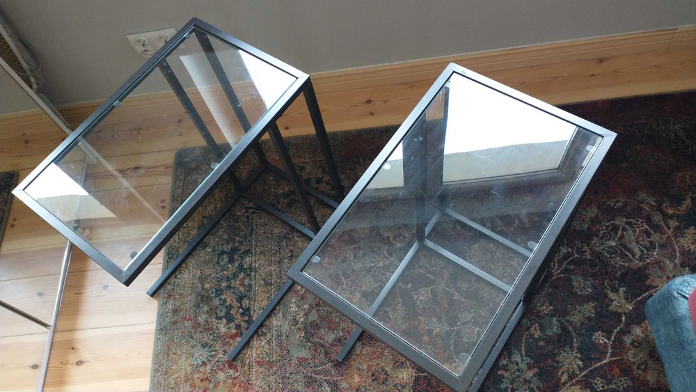 Metalowo-szklany stolik IKEA Vittsjo 65x35x55cm