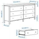 IKEA KOPPANG Komoda z 6 szufladami, 172 x 83 cm, czarno-brązowa
