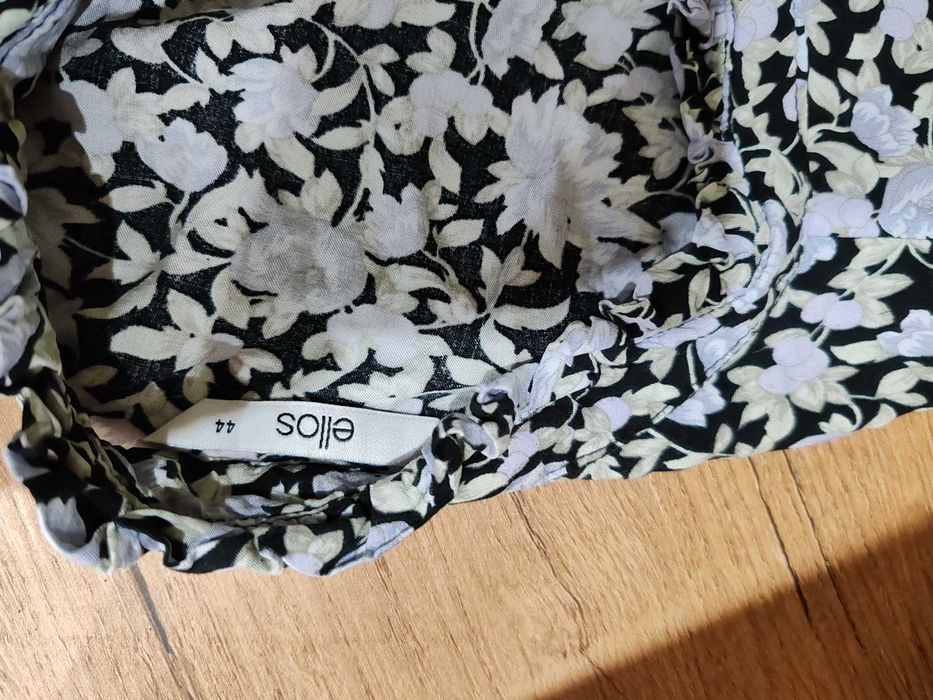 Piękna sukienka midi Ellos rozmiar 44/46 wiskoza kwiaty