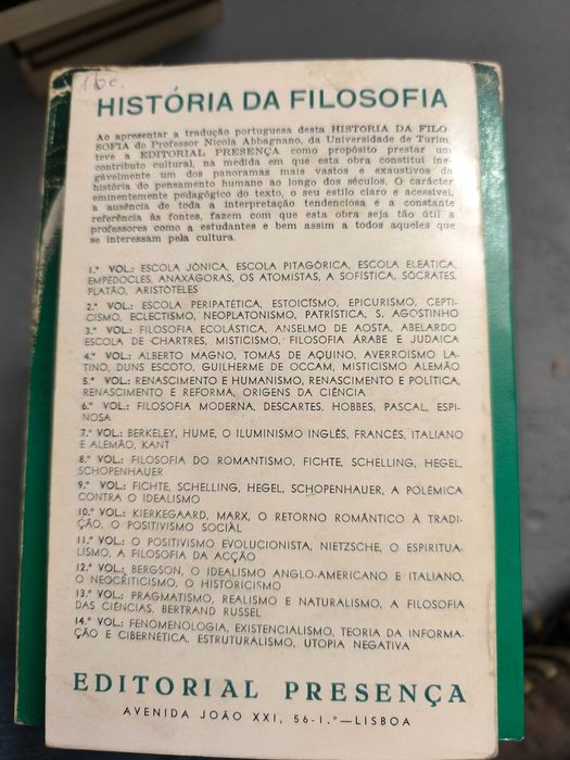 História da Filosofia Vol. I — Nicola Abbagnano (Editorial Presença)