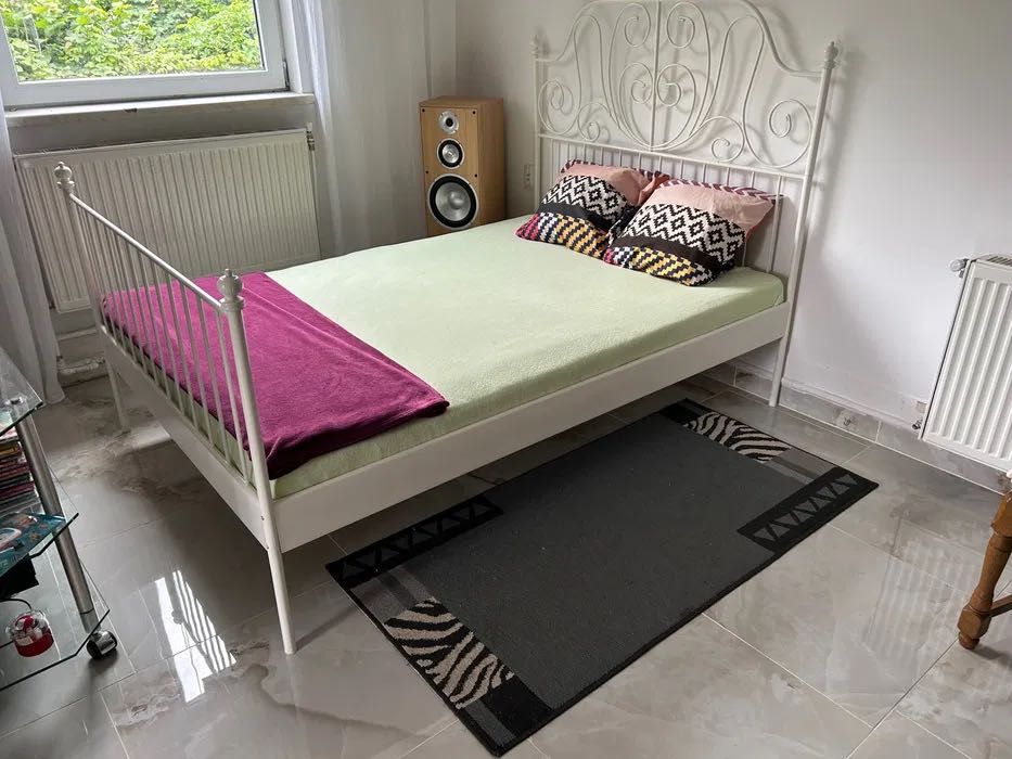 Łóżko metalowe 140x200 z materacem Ikea Lervik